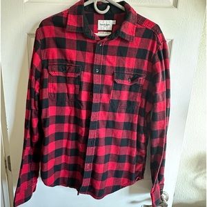 Men’s Large flannel. Red and black block. Cotton soft.